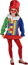Magic By Freddy's - Clown & Nar Kostuum - Kleurrijke Blouse Met Kraag Circus Meisje - Multicolor - Maat 104-116 - Carnavalskleding - Verkleedkleding