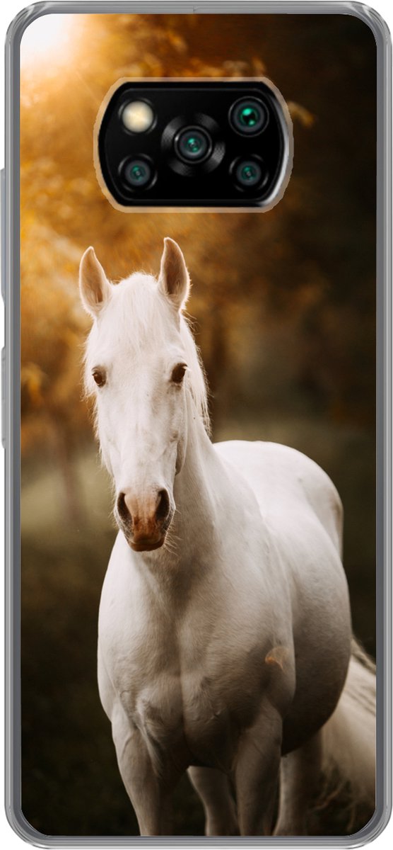 Telefoonhoesje Geschikt voor Xiaomi Geschikt voor Poco X3 NFC hoesje - Paard - Licht - Zon - Siliconen Telefoonhoesje Telefoonhoesje
