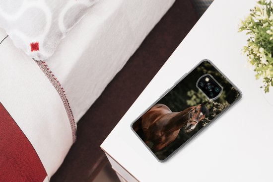 Coque NFC pour Xiaomi Poco X3 - Cheval, Branches, Portrait - Coque en Siliconen