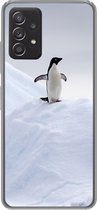 Geschikt voor Samsung Galaxy A53 5G hoesje - Pinguïn - IJs - Winter - Siliconen Telefoonhoesje