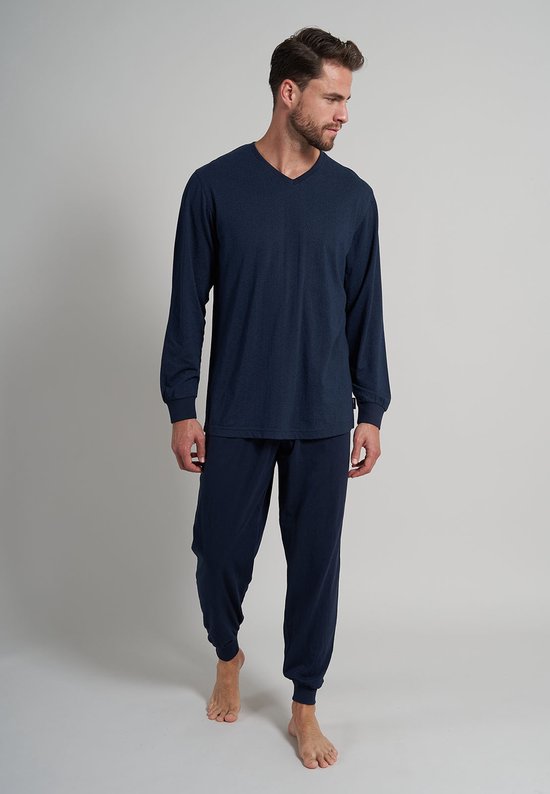 Ceceba heren pyjama V-hals - donkerblauw mini dessin - Maat: 4XL | bol.com