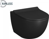 Lavinno - Design mat zwart wc pot