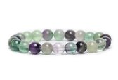 Bixorp Gems - Rainbow Fluorite / Fluorite Gemstone Bracelet - Beau bracelet vert et violet poli