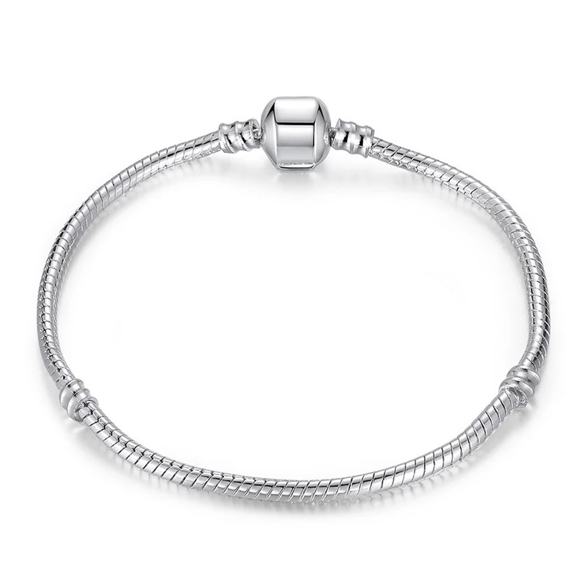 EmmyRovi Bedelarmband Zilverkleurig 21 cm – Geschikt voor Standaard Bedels van 3 mm