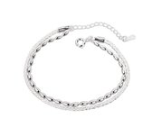 Armband dames - dubbele armband - zilverkleurig - 925 zilver plated - cadeau voor vrouw - Liefs Jade