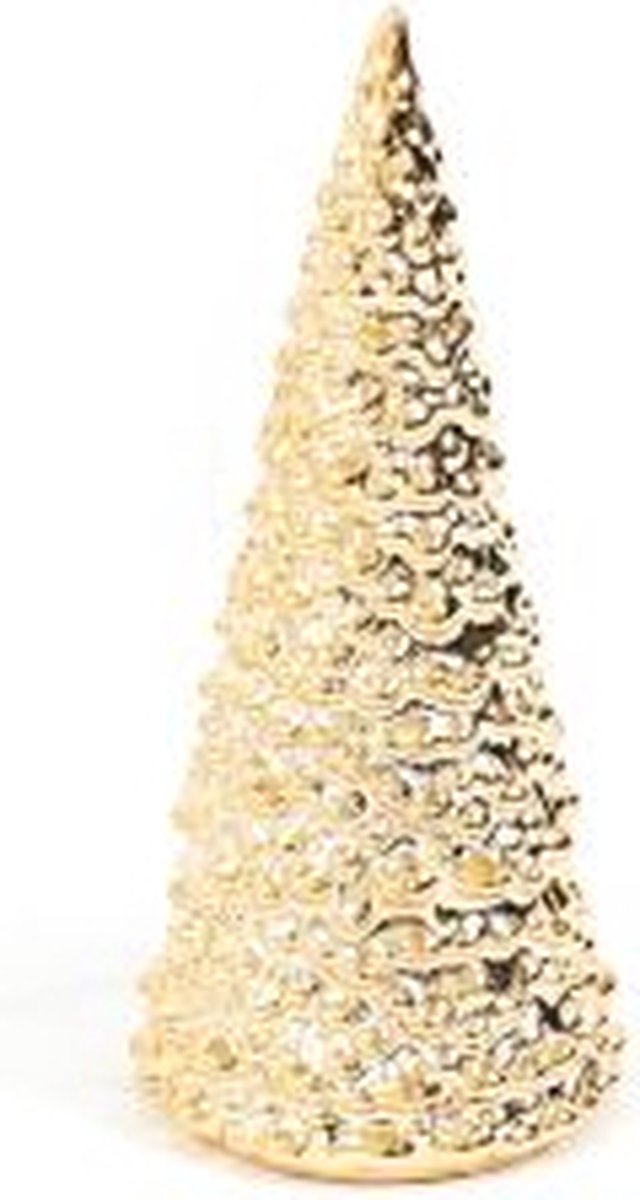 HV GOUDEN KERSTBOOM BEELD M- 7X7X16 CM