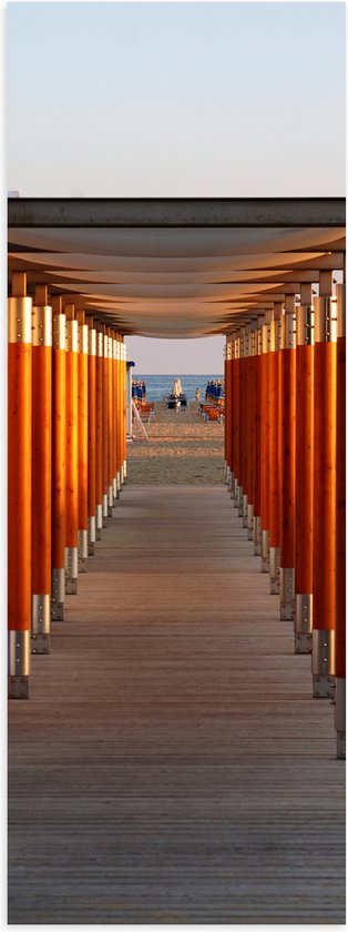 WallClassics - Poster (Mat) - Steiger over Strand - 20x60 cm Foto op Posterpapier met een Matte look