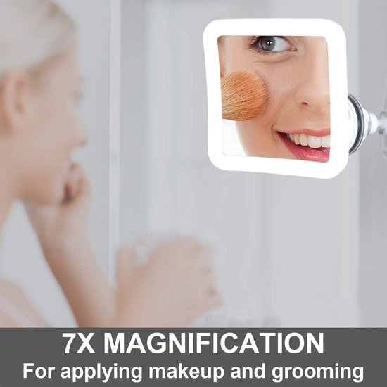 Fancii Mira Miroir de maquillage avec lumière LED et ventouse puissante,  lumière du... | bol.com
