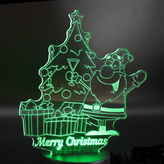Nachtlamp 'Merry Christmas' - LED lamp - 3D Illusion - 7 kleuren en 4 effecten — afbeelding 4