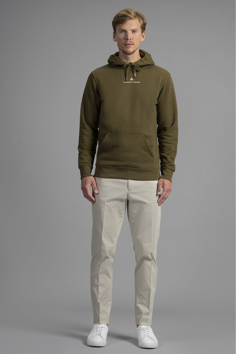 Montmartre Hooded Sweater Khaki Green - Maat S