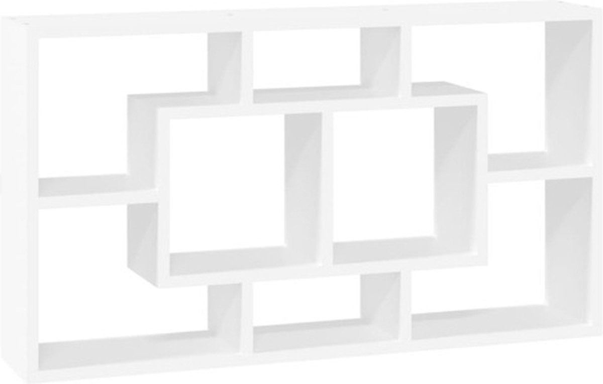 vidaXL Wandschap - 8 - vakken - hoogglans - wit hoogglans wit