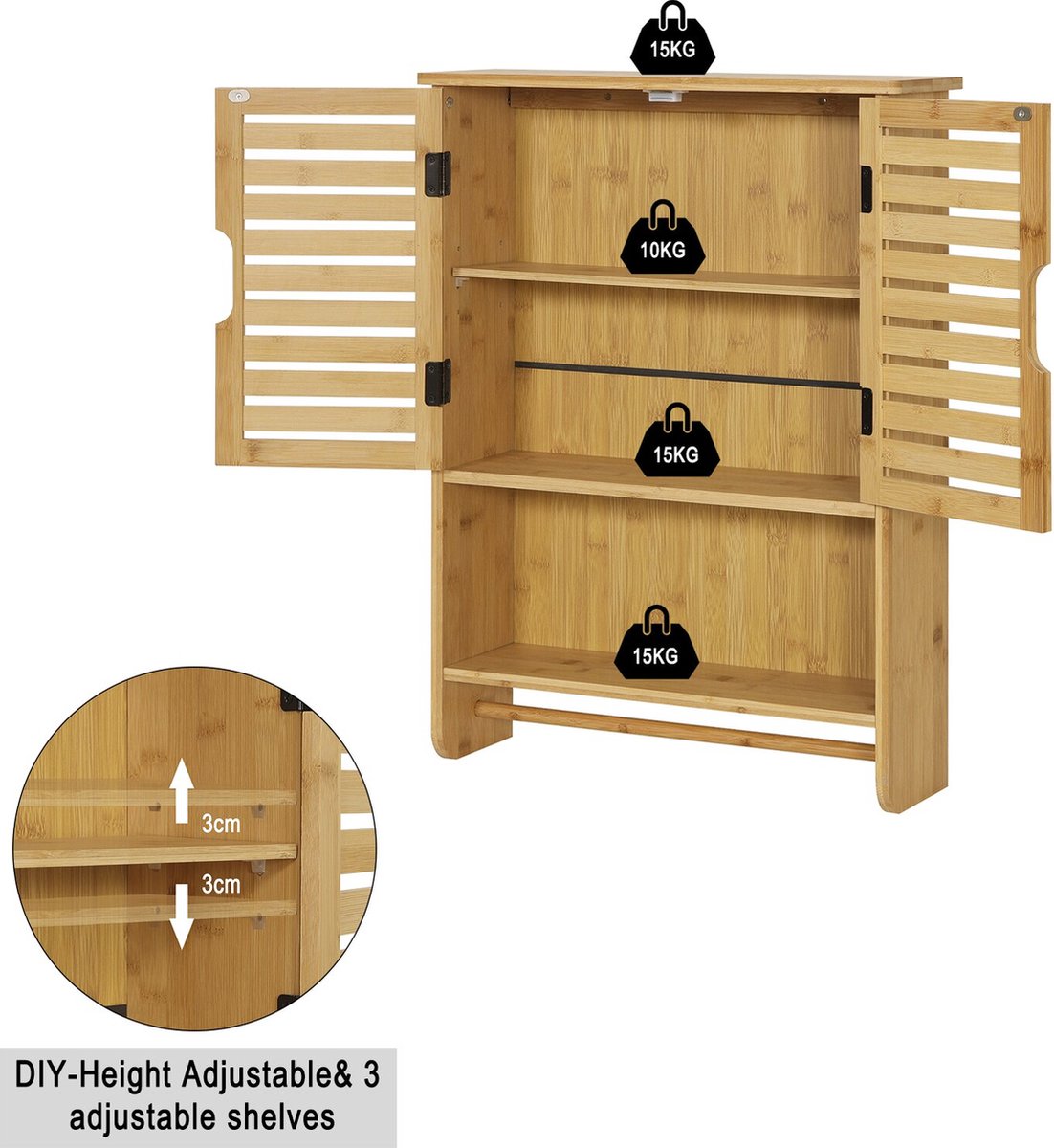 Bamboo Bad-dienblad, verstelbare badkuiprek met telescoopfunctie (75-110 cm), elegante badkamerdecoratie voor opslag in woningen, hotels en badkamers (zwart