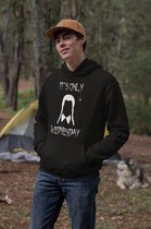 Rick & Rich - Zwart Hoodie - It's only wednesday - The Addams Family - Gothic Hoodie - Wednesday Hoodie - Zwart Wednesday Hoodie - Zwart Hoodie maat M - Hoodie met ronde hals - Wednesday Addams - Hoodie Man