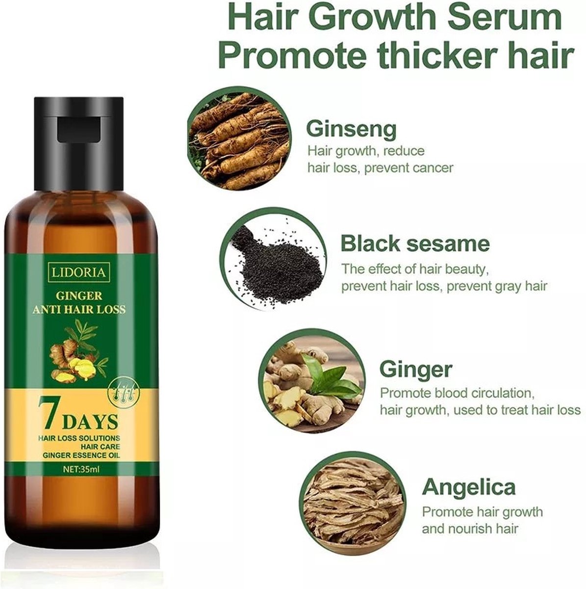 Hair growth - Essential oil - Natural - Anti hair loss - Fast grow - Treatment - Men - Woman - Cadeau -