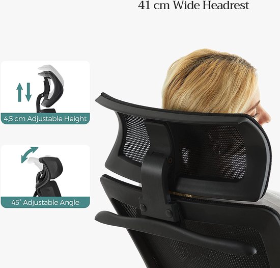 SONGMICS Office Chair, Office Chair with Mesh Cover, Height-Adjustable Computer Chair, Swivel Chair, Tilt Function, Breathable, Office, Study, Load up to 120 kg, Cappuccino Beige OBN022K01
