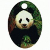 Metalen sleuterhanger - panda - met gouden sleutelring