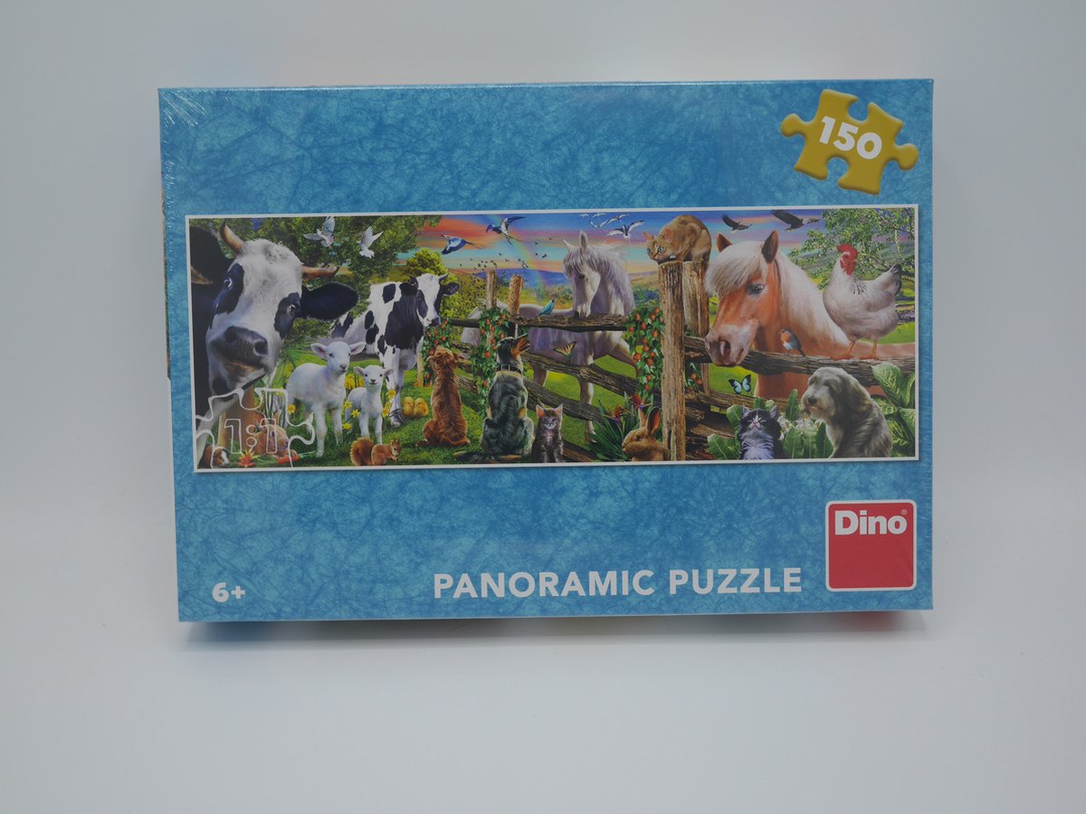 Panorama puzzel van de dieren op de boerderij 150 stukjes