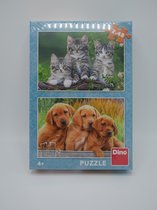 Puzzel puppies en kittens, 2 x 48 stukjes.