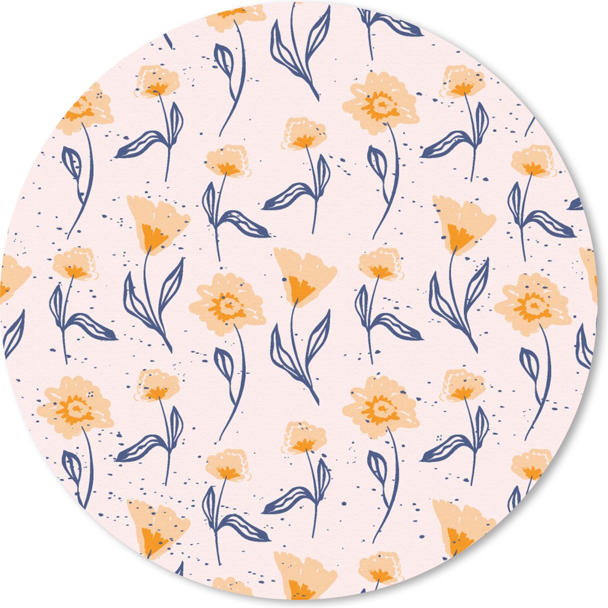 Muismat rond 40x40 cm - Mousepad Bloemen - Patronen - Zomer - Ronde muismatten