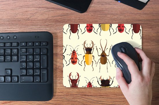 Muismat 23x19 cm - Mousepad Kever - Patronen - Insecten - Muismatten