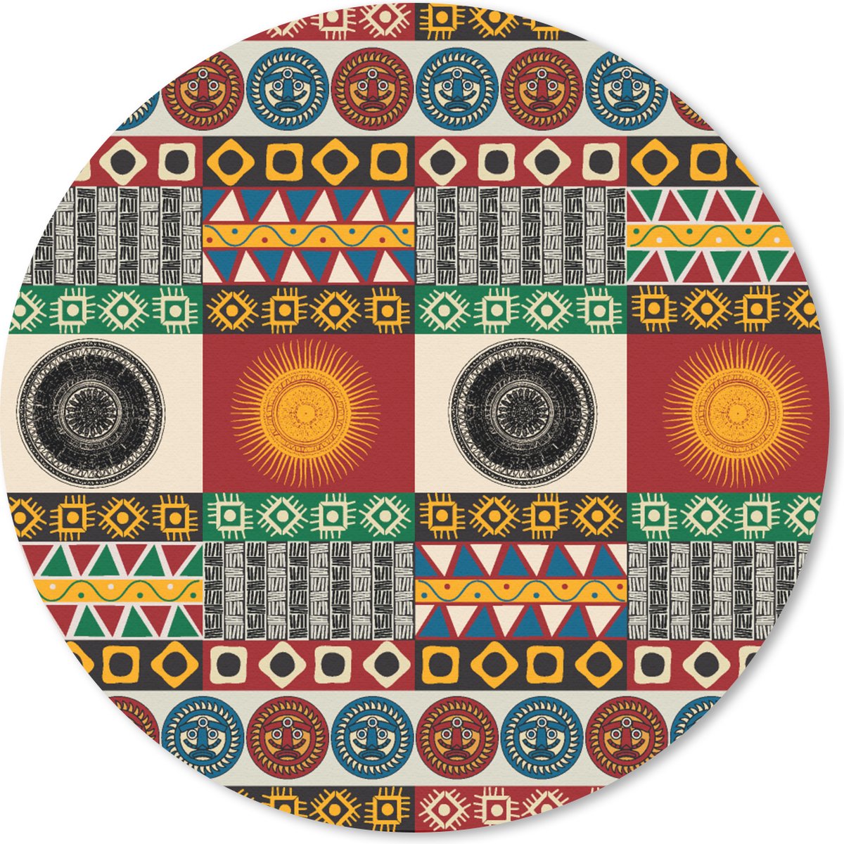 Muismat rond 50x50 cm - Mousepad Patronen - Maya - Details - Zuid-Amerika - Ronde muismatten
