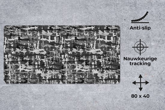 Bureau onderlegger 80x40 cm - Muismat Camouflage - Verf - Patronen - Bureaulegger xl - Desk mat beschermer - Computer muismatten
