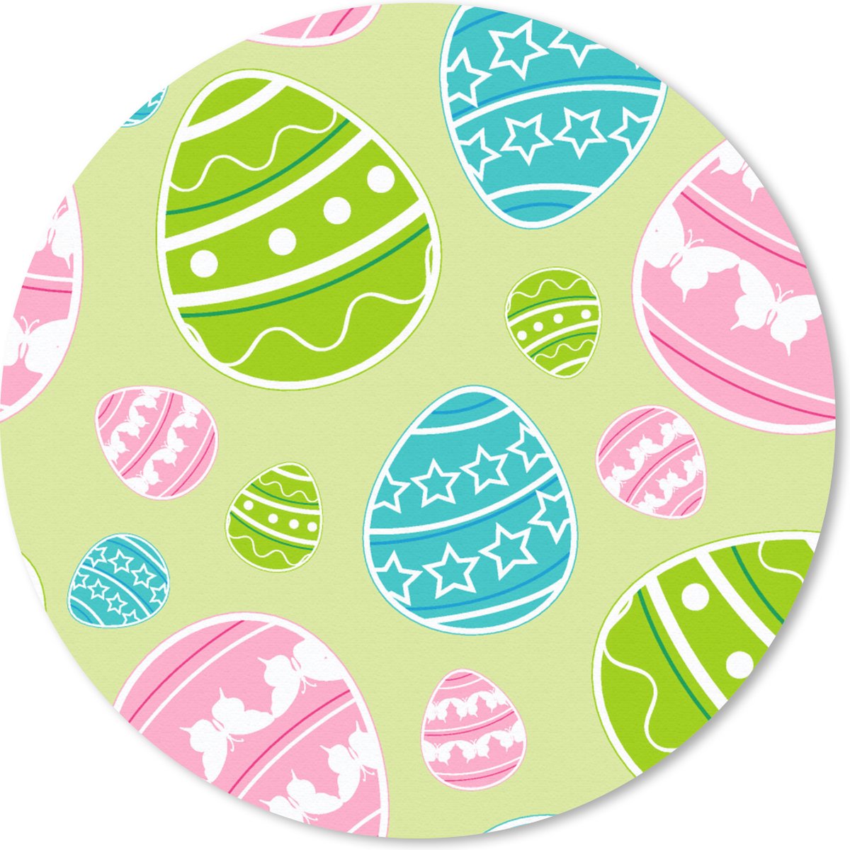 Muismat rond 50x50 cm - Mousepad Paasei - Patronen - Pasen - Ronde muismatten