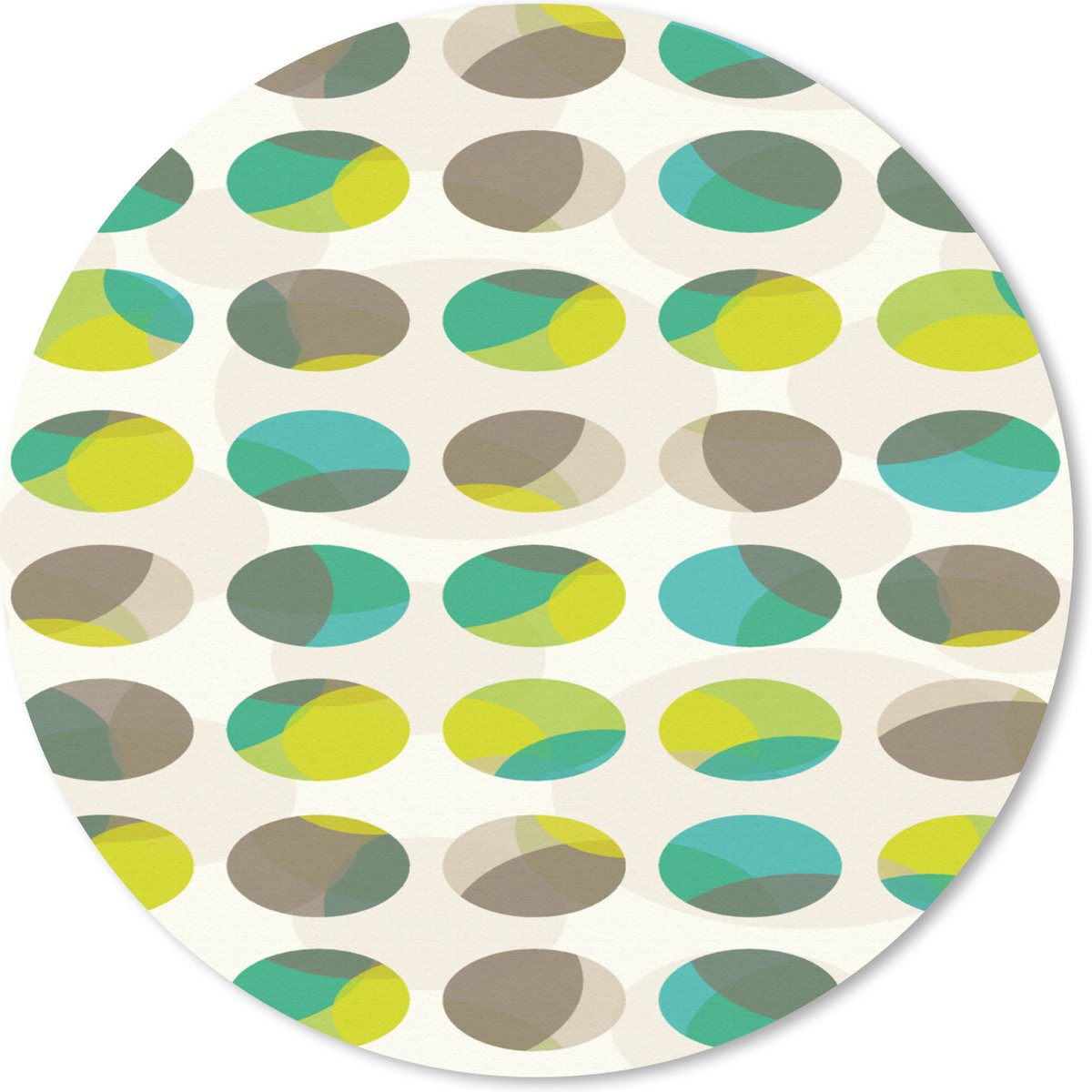 Muismat rond 30x30 cm - Mousepad Cirkel - Groen - Patroon - Ronde muismatten