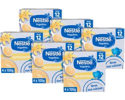 Nestlé Yogolino Vanille Babytoetje - Babyvoeding Tussendoortjes - 12+ maanden - 6 stuks 4x100g (24 porties)