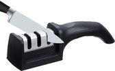 Aiguiseur de couteaux 3 en 1 | 3 têtes de broyage différentes | Avec base antidérapante| Affûter les couteaux facilement et en toute sécurité avec une poignée | Grossier et fin