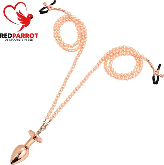 Pinces à tétons de Luxe + Buttplug | 2 en 1 | Plug | Esclavage | Pince à mamelon | BDSM | Haute qualité