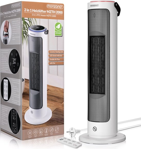 Nedis SmartLife keramische PTC-ventilatorkachel - 1500 W - 2 Warmte
