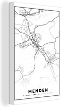 Canvas Schilderij Menden - Plattegrond - Kaart - Stadskaart - 80x120 cm - Wanddecoratie