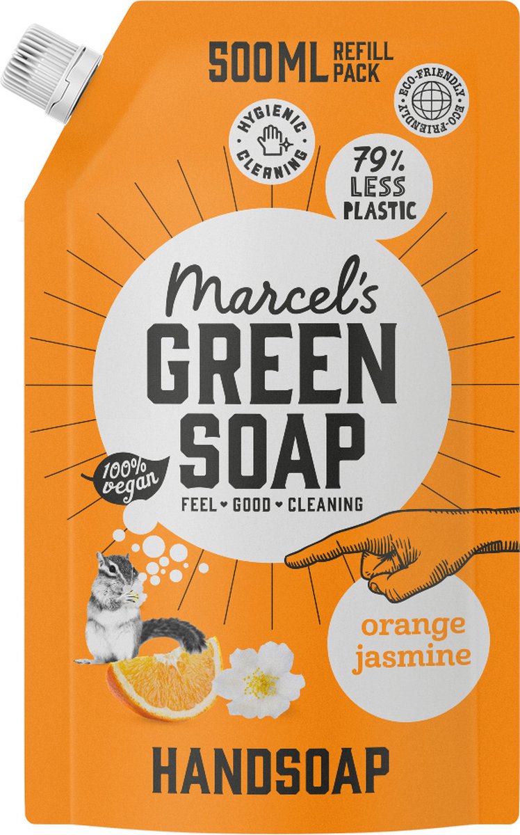 Marcel's Green Soap - Navul Stazak Handzeep Orange & Jasmin 500ml