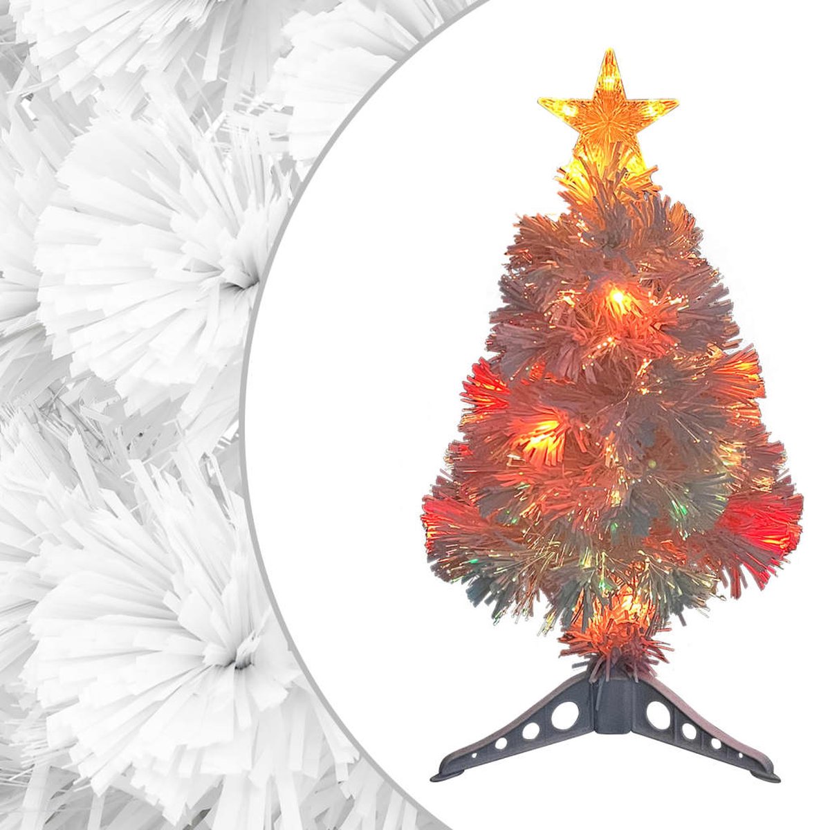Prolenta Premium - Kunstkerstboom met LED 64 cm glasvezel wit