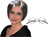Funny Fashion - Grand-mère Sarah déguisée ensemble perruque et lunettes - poupée 50 ans