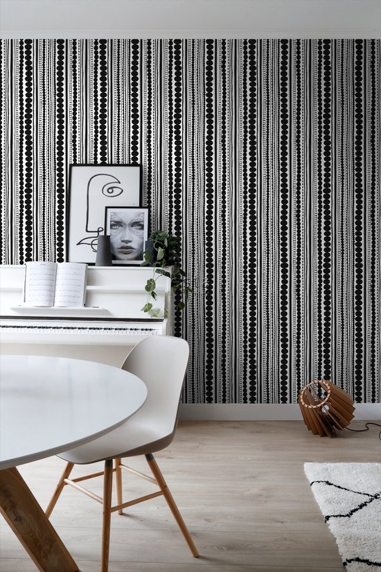 Perles de papier peint intissé HD noir et blanc - 138838 de ESTAhome