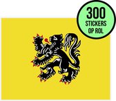 Stickers op rol | 10 x 7 cm | Vlaamse Leeuw | Vlaanderen | 11 juli | Vlaamse feestdag | Vlaams Belang | NVA | België | 300 stickers