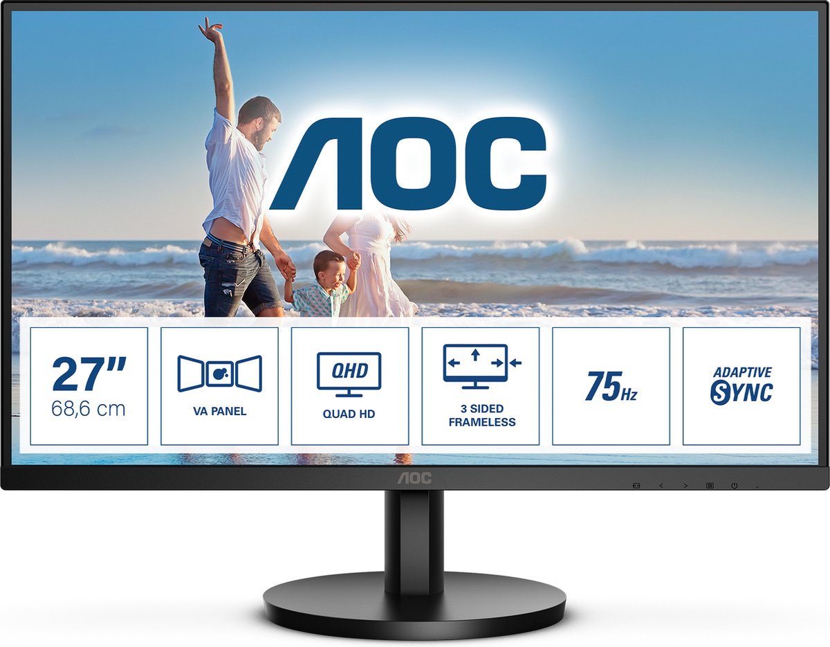 AOC Q27B3MA LED display 68,6 cm (27") 2560 x 1440 Pixels Quad HD Zwart