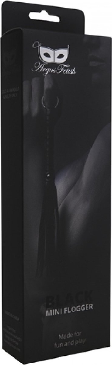 Goedkoopste Argus Mini Flogger - Leatherlook Zwarte Zweep - AF 001001