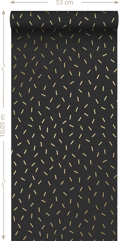 ESTAhome papier peint motif graphique noir et or - 139128
