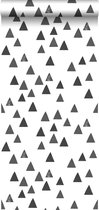 ESTAhome behangpapier grafische driehoeken zwart wit - 139057 - 0,53 x 10,05 m