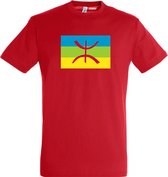 T-shirt Amazigh / Berberse Vlag | Rood Marokko Shirt | WK 2022 Voetbal | Morocco Supporter | Rood | maat XL