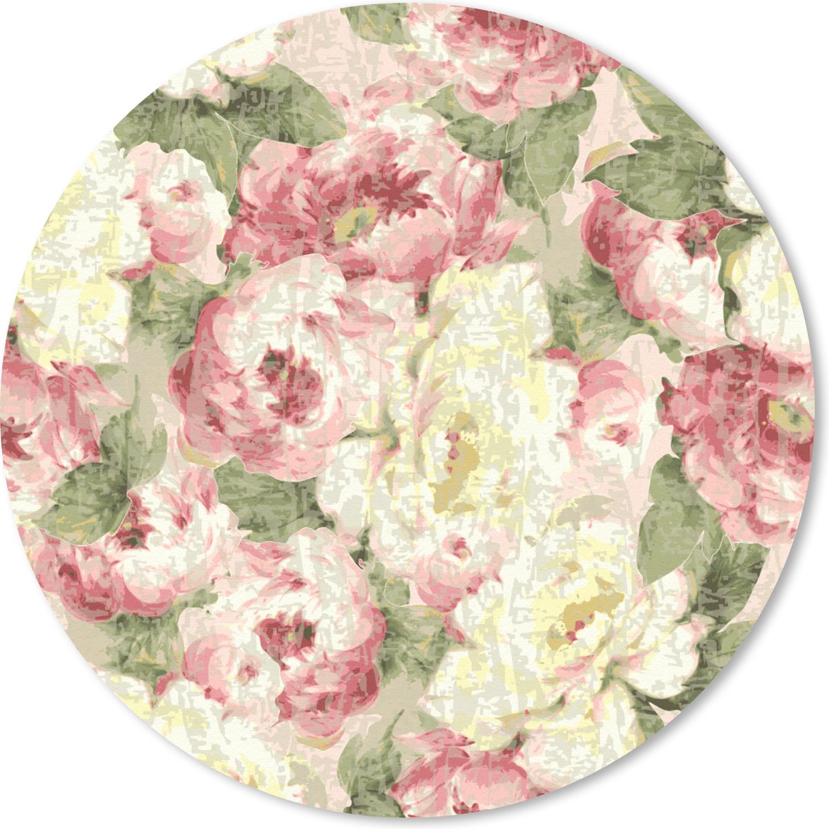 Muismat rond 50x50 cm - Mousepad Rozen - Vintage - Patronen - Ronde muismatten