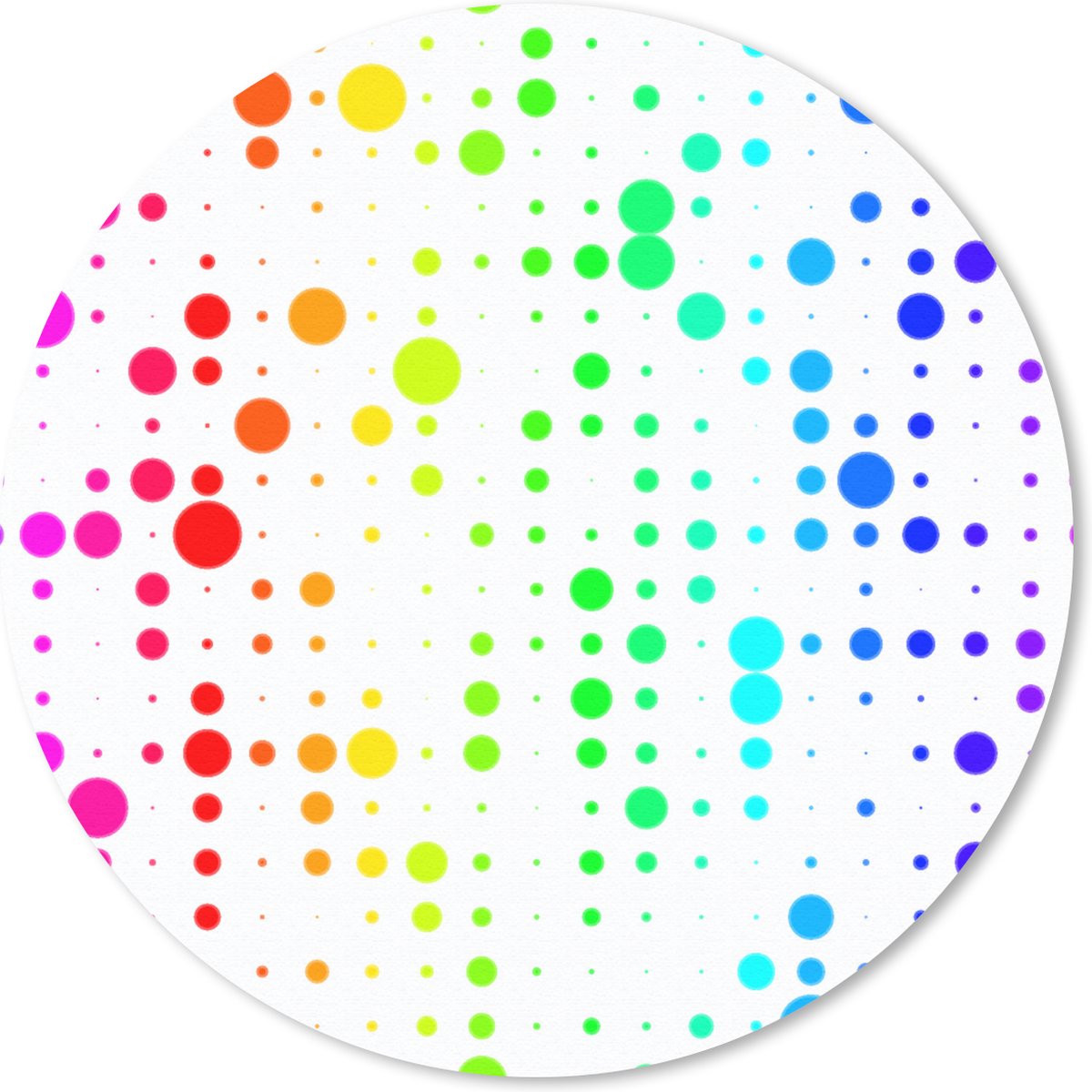 Muismat rond 20x20 cm - Mousepad Regenboog - Patronen - Confetti - Neon - Ronde muismatten