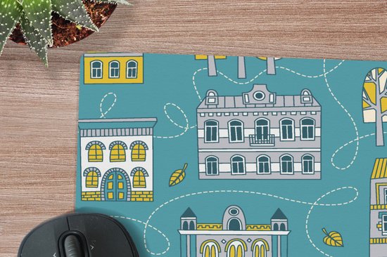 Bureau onderlegger 40x30 cm - Muismat Herfst - Patronen - Huis - Bureaulegger xl - Desk mat beschermer - Computer muismatten