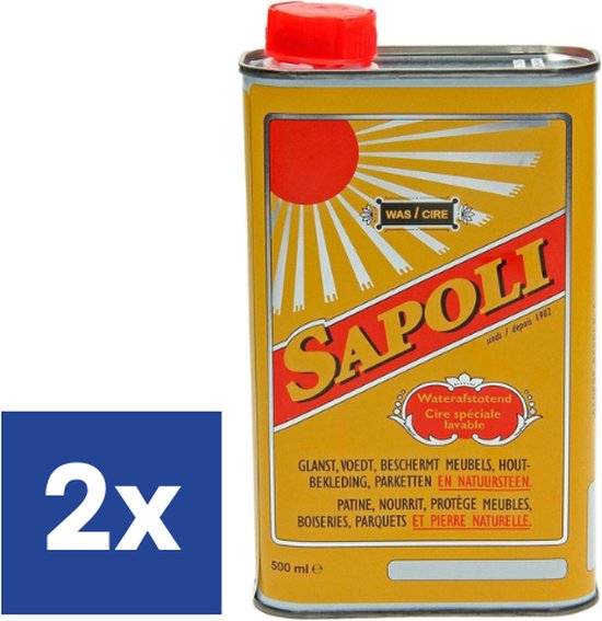 Sapoli - waterafstotende Was / boenwas - Wit - 2 x 500 ML