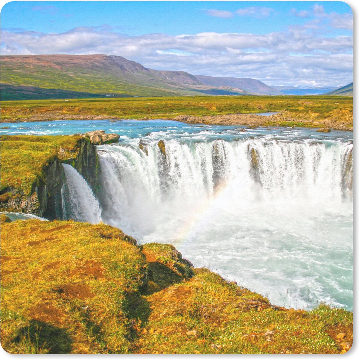 Muismat 20x20 cm - Mousepad Waterval - Water - Natuur - Muismatten