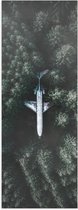WallClassics - Poster Glanzend – Neergestort Vliegtuig in Bos - 30x90 cm Foto op Posterpapier met Glanzende Afwerking