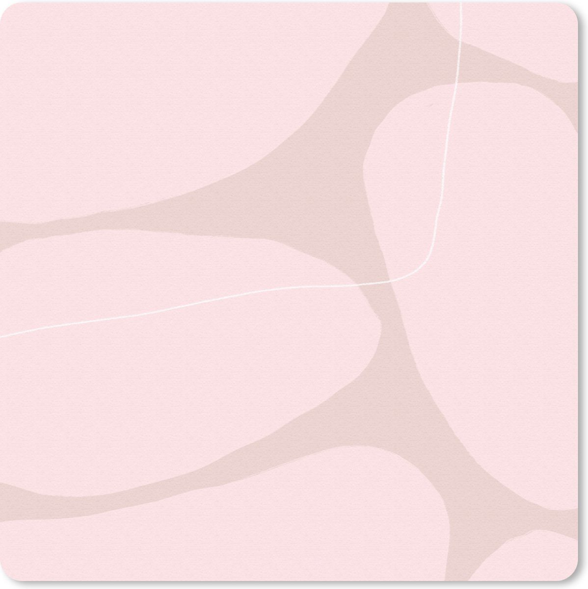 Muismat 20x20 cm - Mousepad Roze - Geometrische vormen - Abstract - Muismatten